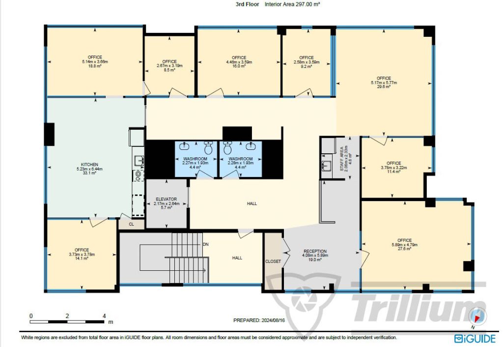 iGUIDE floor plan of an office space, displaying room dimensions and layout for the third floor.